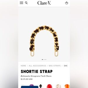 Clare V Grosgrain Curb Chain -Kalamata! Excellent Cond!